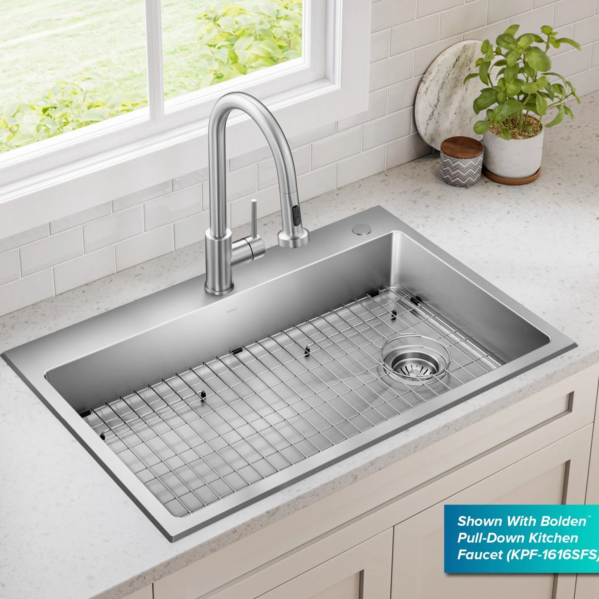 33” ADA Compliant Drop In / Top Mount Single Bowl 18-Gauge Stainless Steel Kitchen Sink