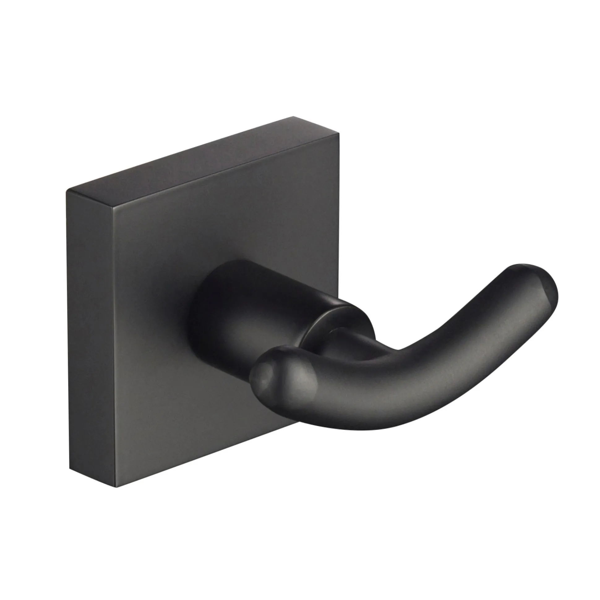 Bathroom Robe and Towel Double Hook in Matte Black