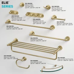 Bathroom Robe and Towel Double Hook in Brushed Gold