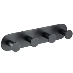 Bathroom Robe and Towel Hook Rack with 4 Hooks in Matte Black