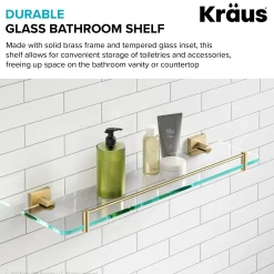 Bathroom Shelf in Brushed Gold