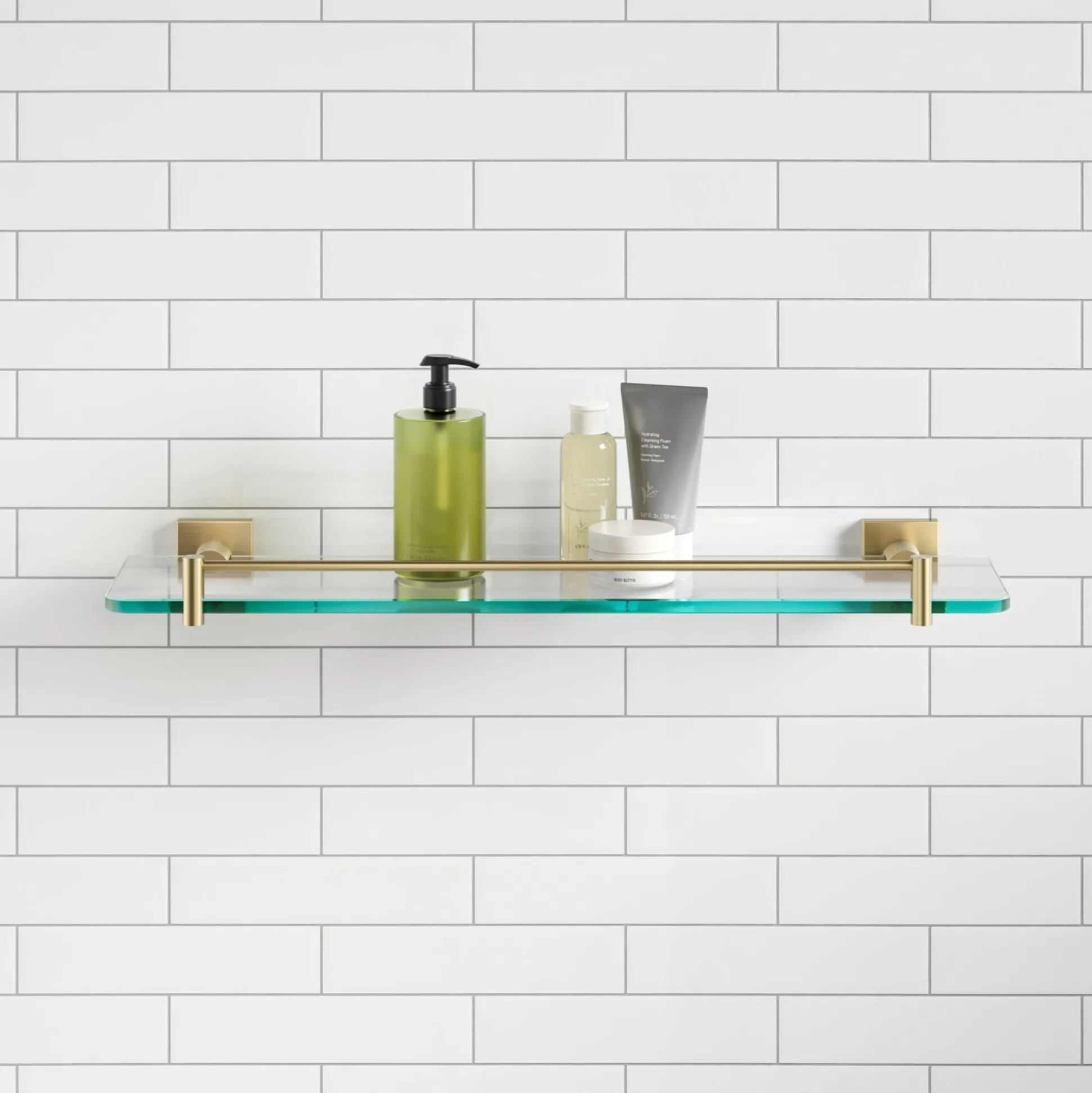Bathroom Shelf in Brushed Gold