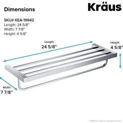 Bathroom Shelf with Towel Bar in Chrome