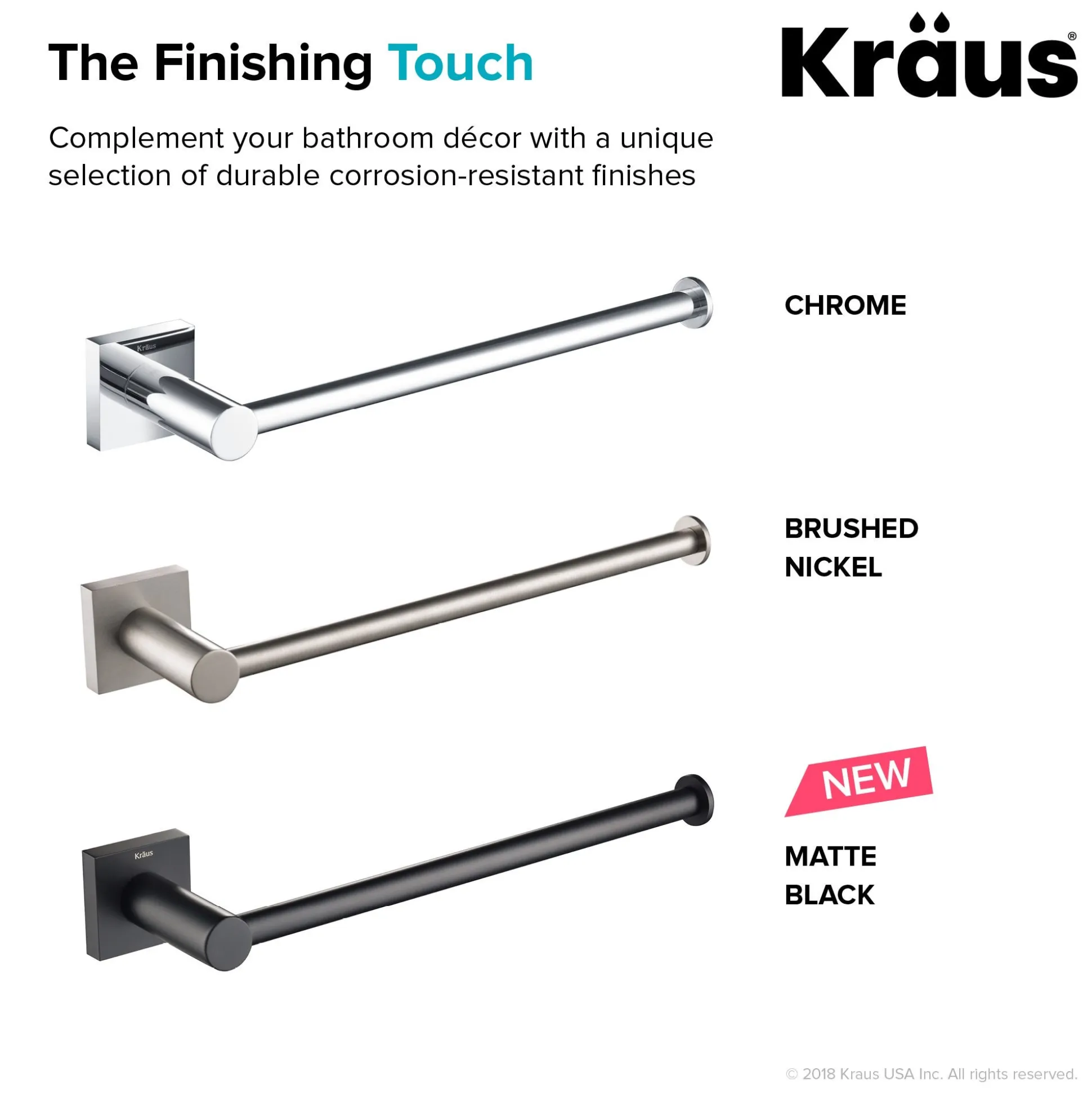 Bathroom Towel Bar in Brushed Nickel