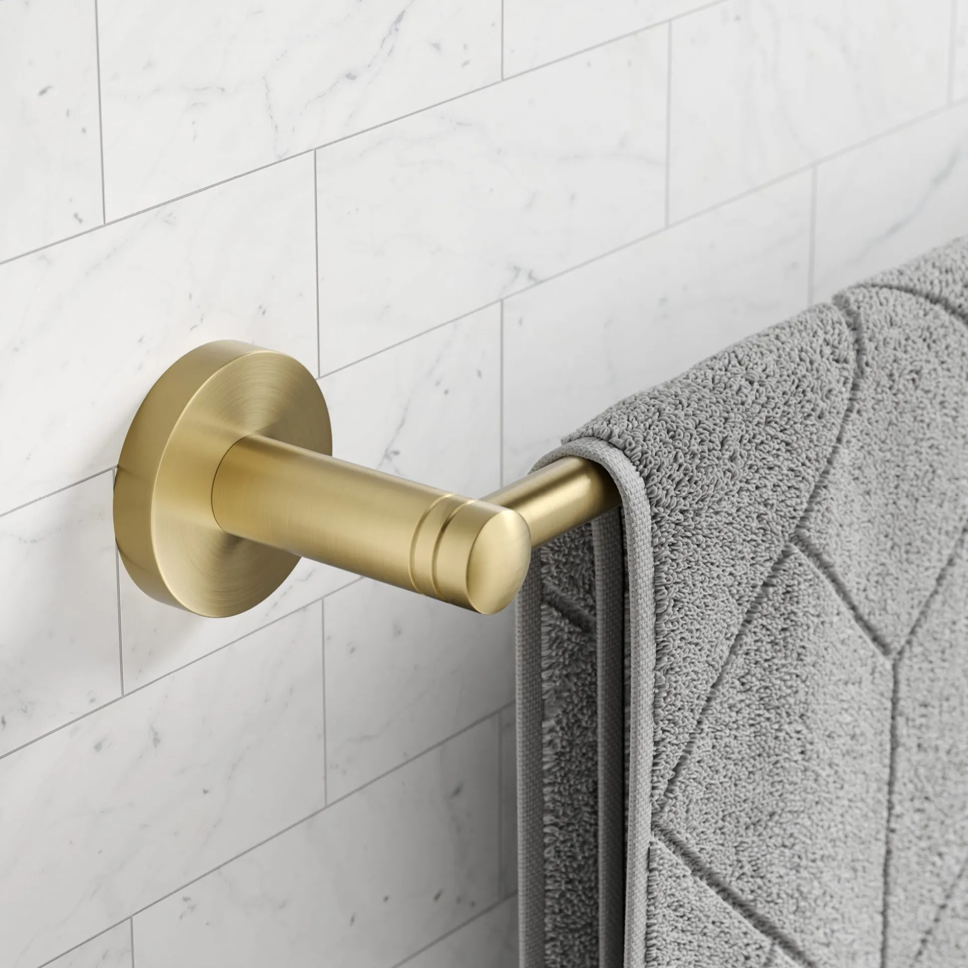 24" Bathroom Towel Bar in Brushed Gold