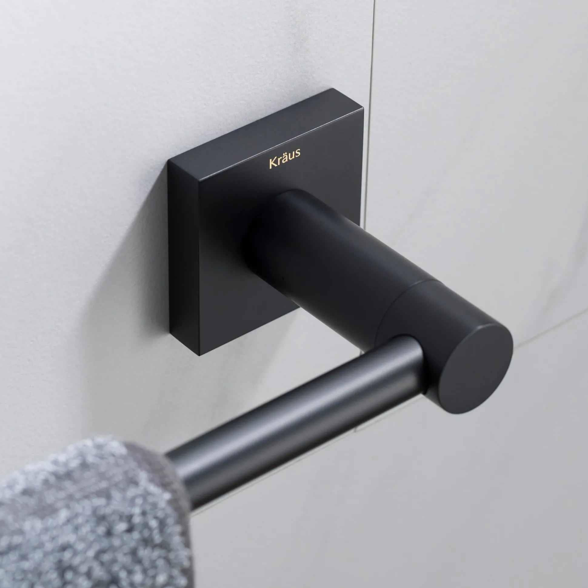 24" Bathroom Towel Bar in Matte Black