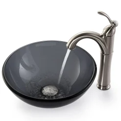 Clear Black Glass Vessel 14
