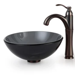 Clear Black Glass Vessel 14
