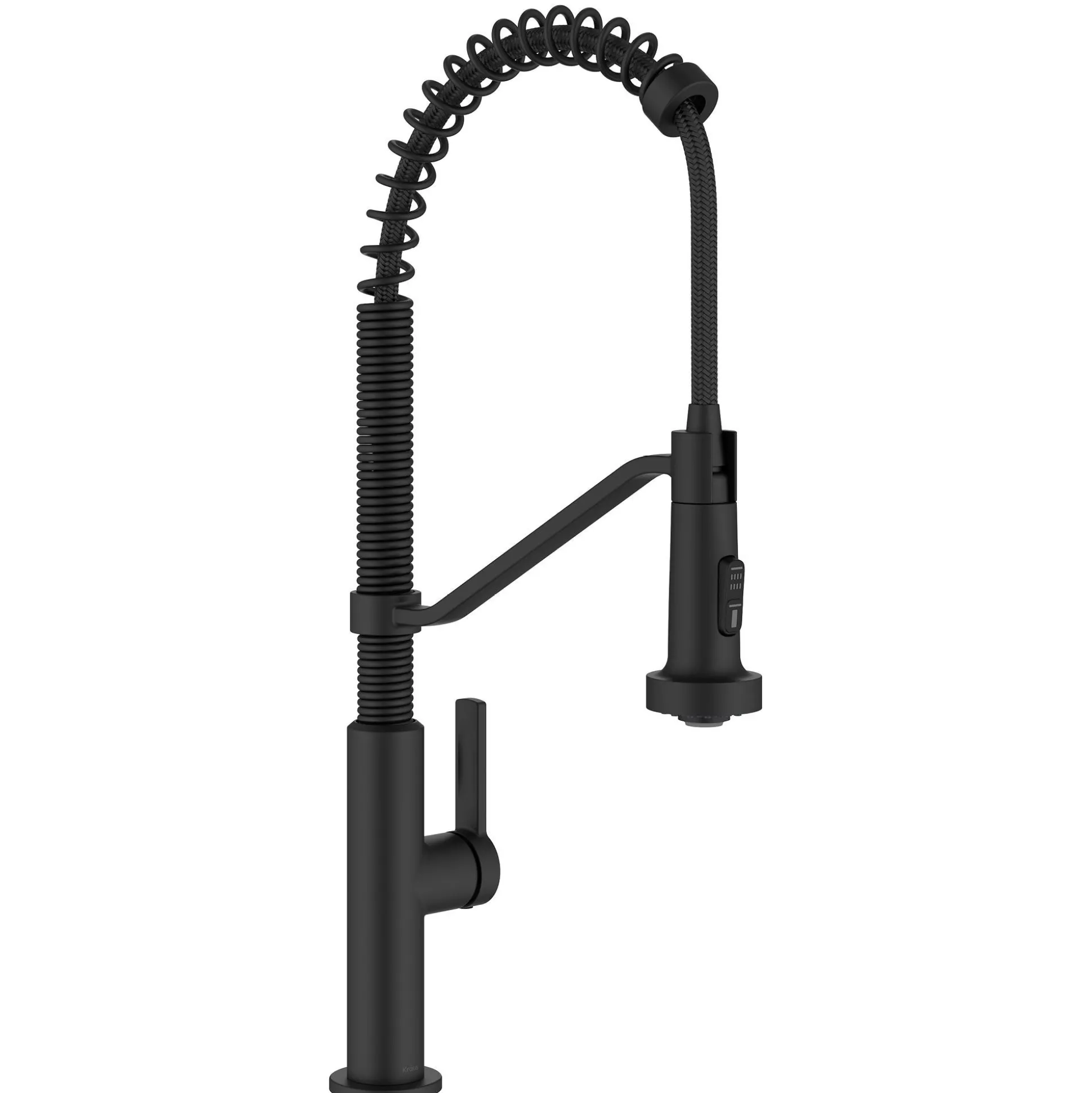 Commercial Style 2-Function Single Handle Pull Down Kitchen Faucet in Matte Black