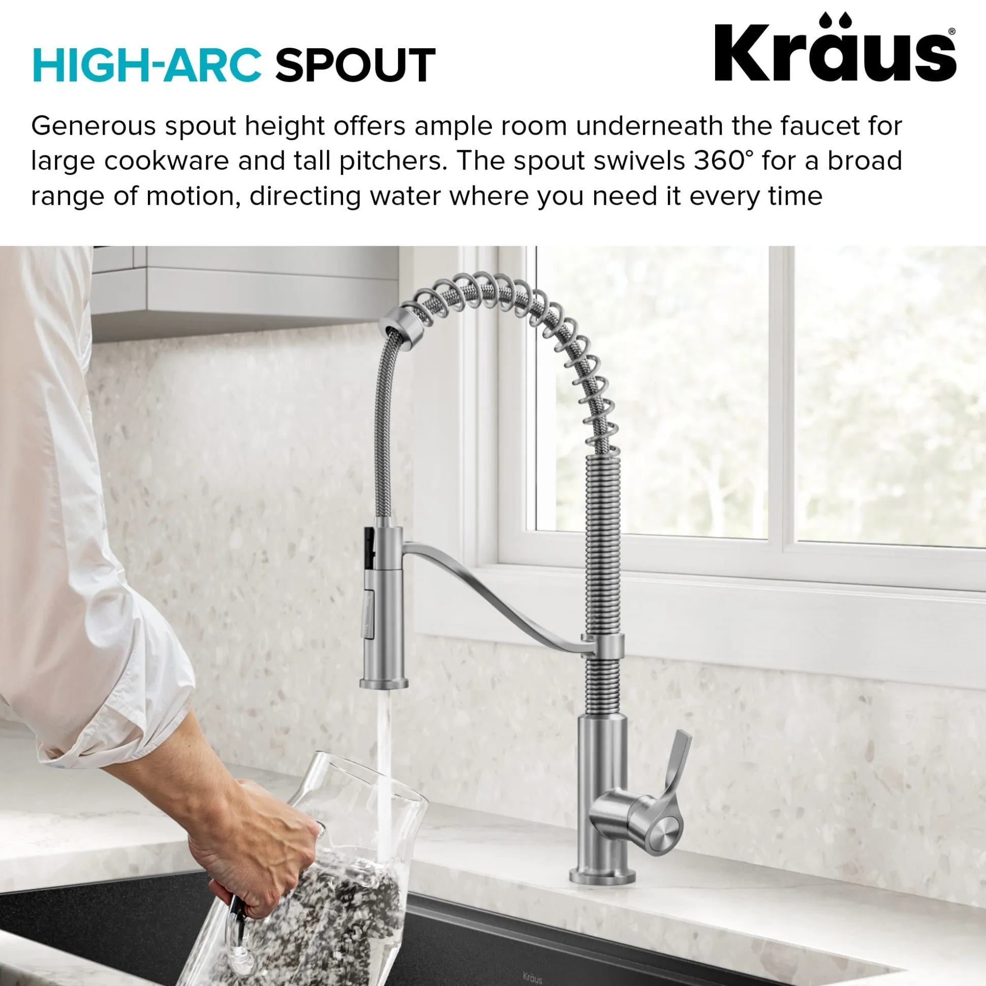 Commercial Style 2-Function Single Handle Pull Down Kitchen Faucet in Matte Black