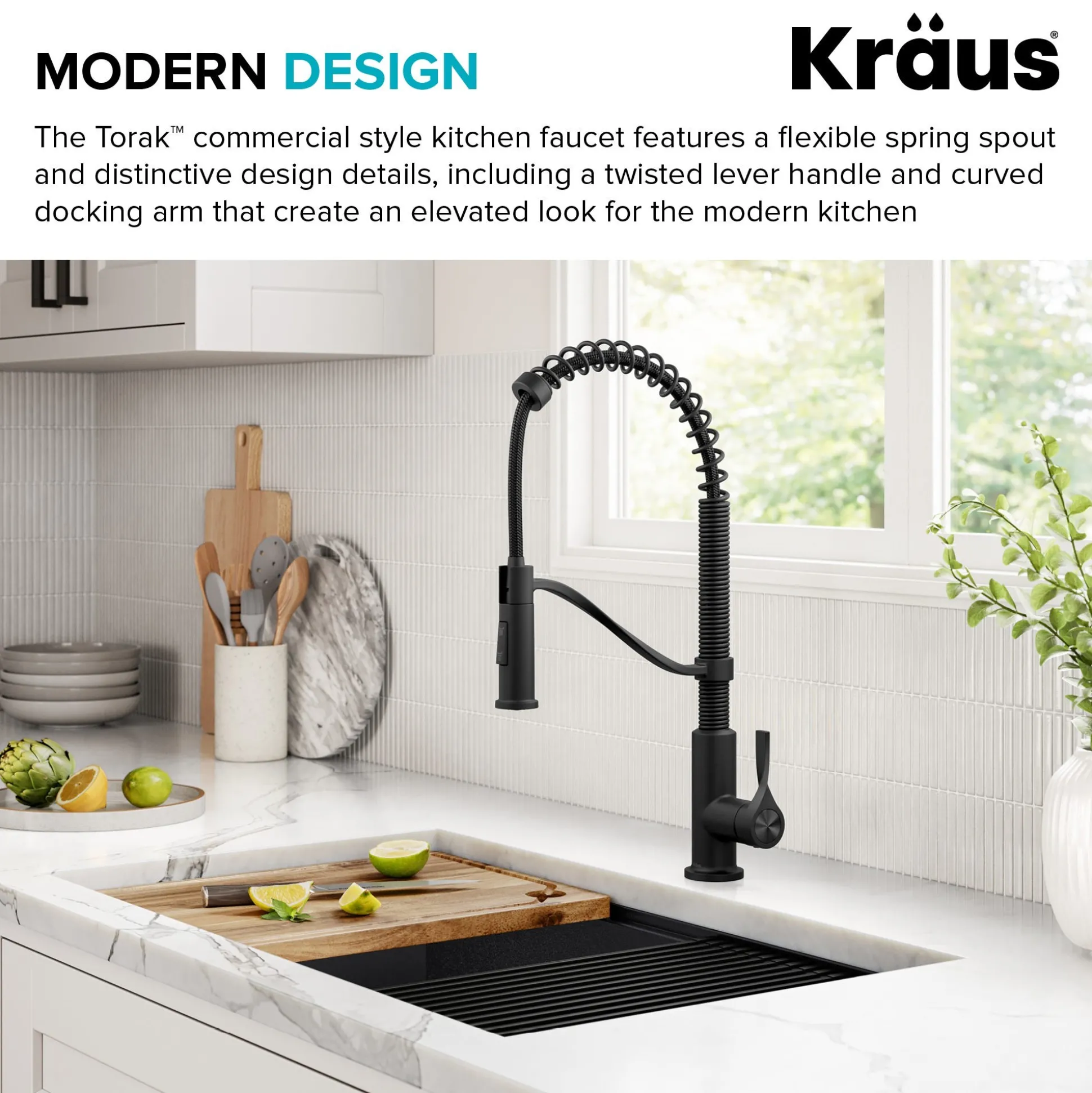 Commercial Style 2-Function Single Handle Pull Down Kitchen Faucet in Matte Black