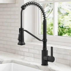 Commercial Style 2-Function Single Handle Pull Down Kitchen Faucet in Matte Black