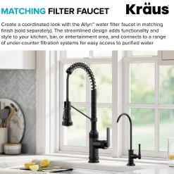 Commercial Style 2-Function Single Handle Pull Down Kitchen Faucet in Matte Black