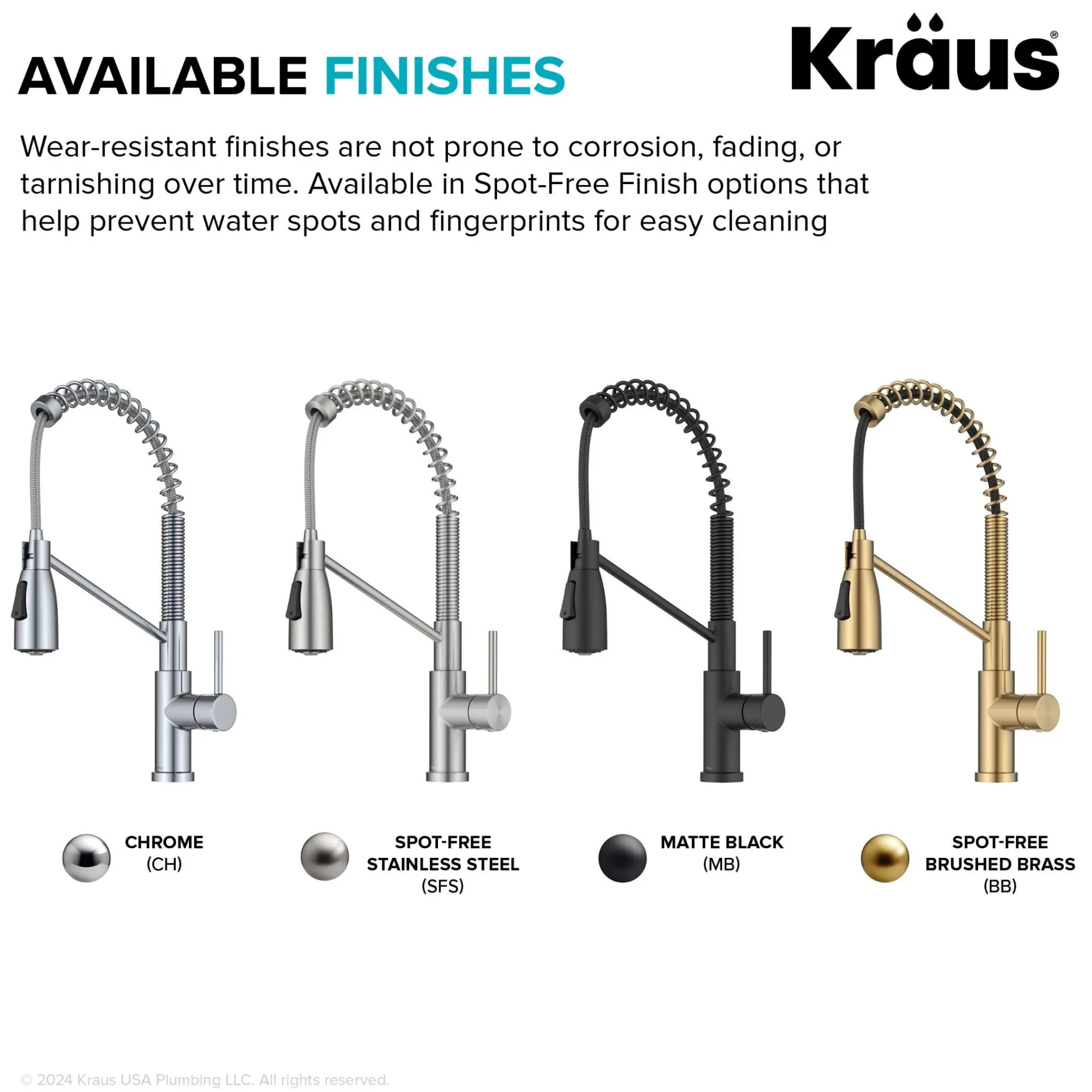Commercial Style 2-Function Single Handle Pull Down Kitchen Faucet in Chrome