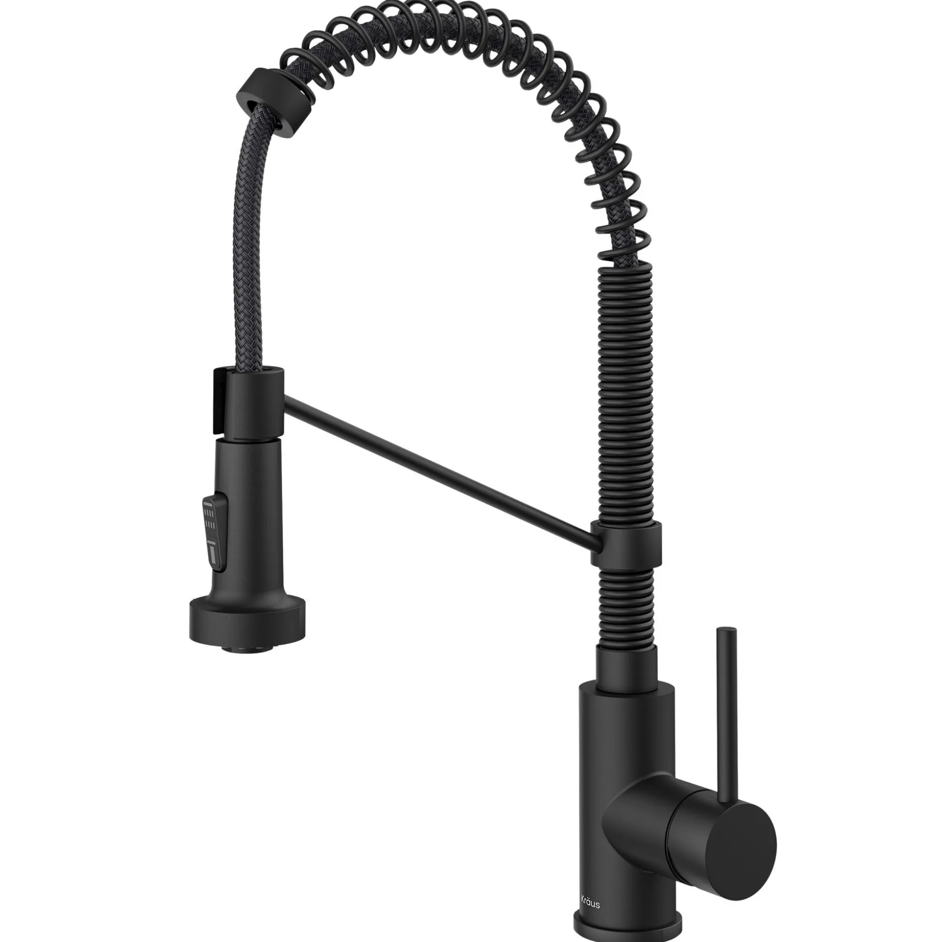 Commercial Style 2-Function Single Handle Pull Down Kitchen Faucet in Matte Black