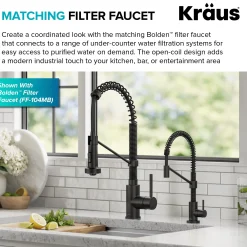 Commercial Style 2-Function Single Handle Pull Down Kitchen Faucet in Matte Black