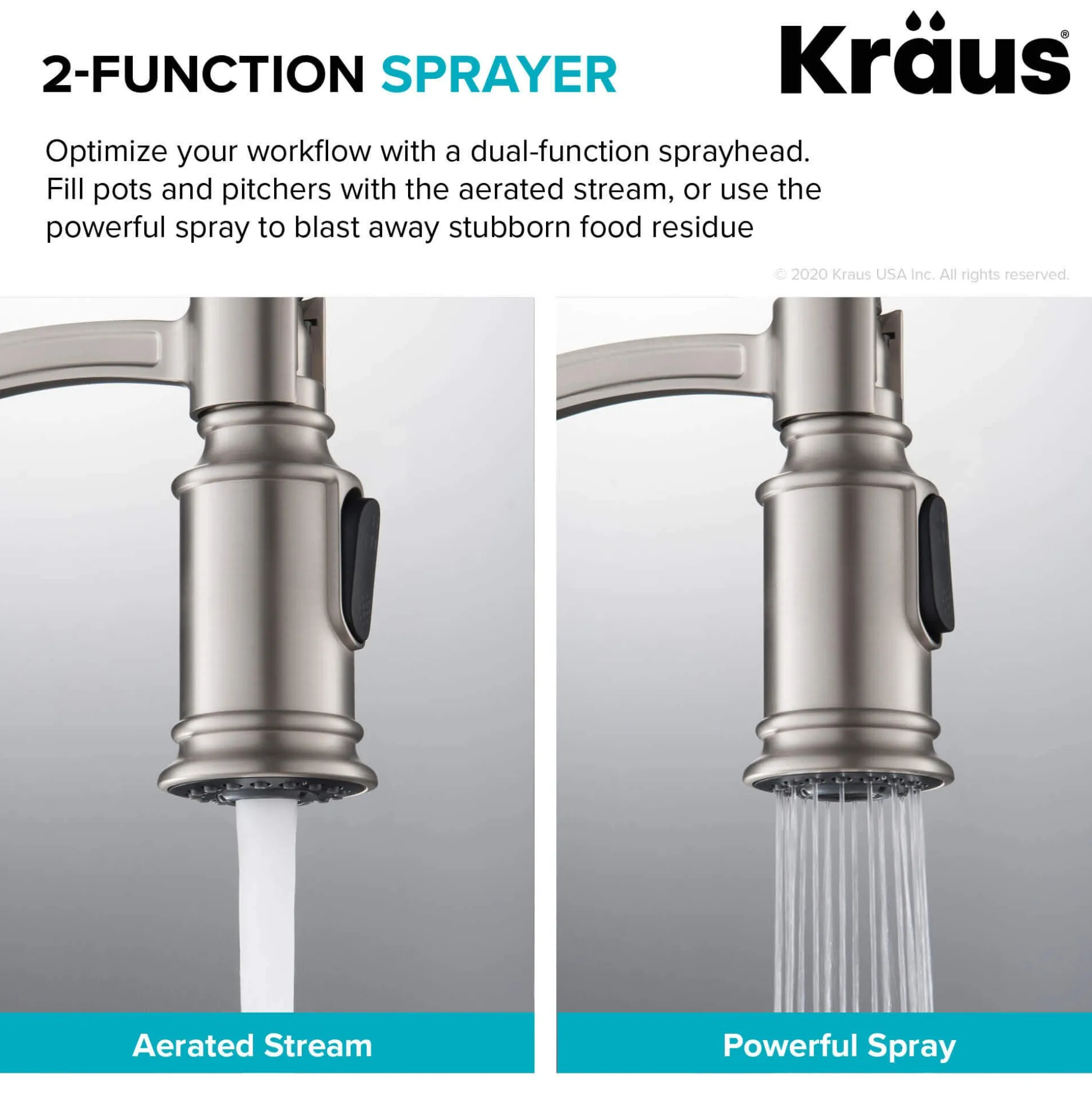Commercial Style Pull-Down Kitchen Faucet with Deck Plate and Soap Dispenser in Spot Free Stainless Steel