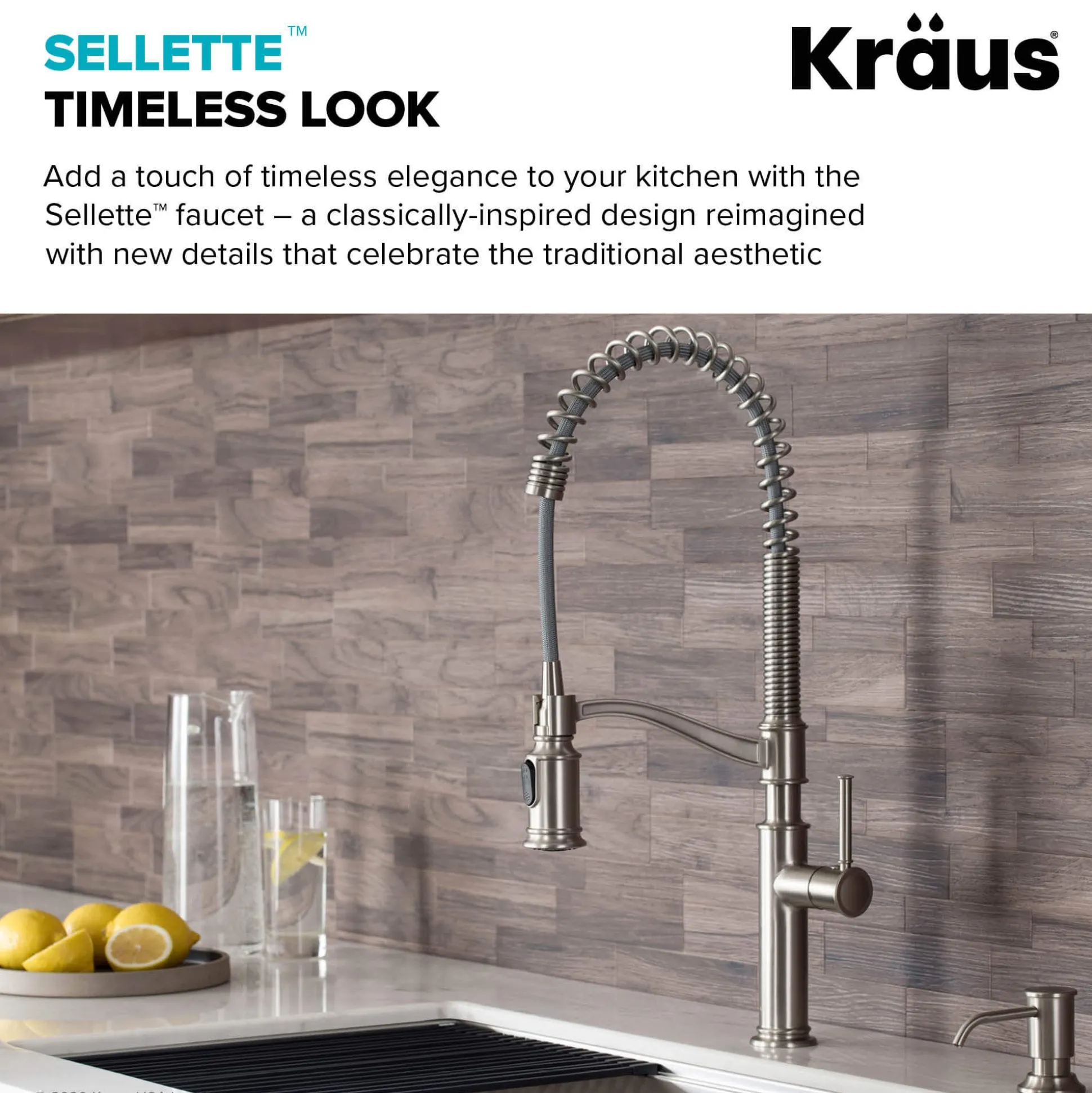 Commercial Style Pull-Down Kitchen Faucet with Deck Plate and Soap Dispenser in Spot Free Stainless Steel