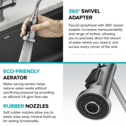 Commercial Style Pull-Down Single Handle Kitchen Faucet in Matte Black / Spot Free Black Stainless Steel