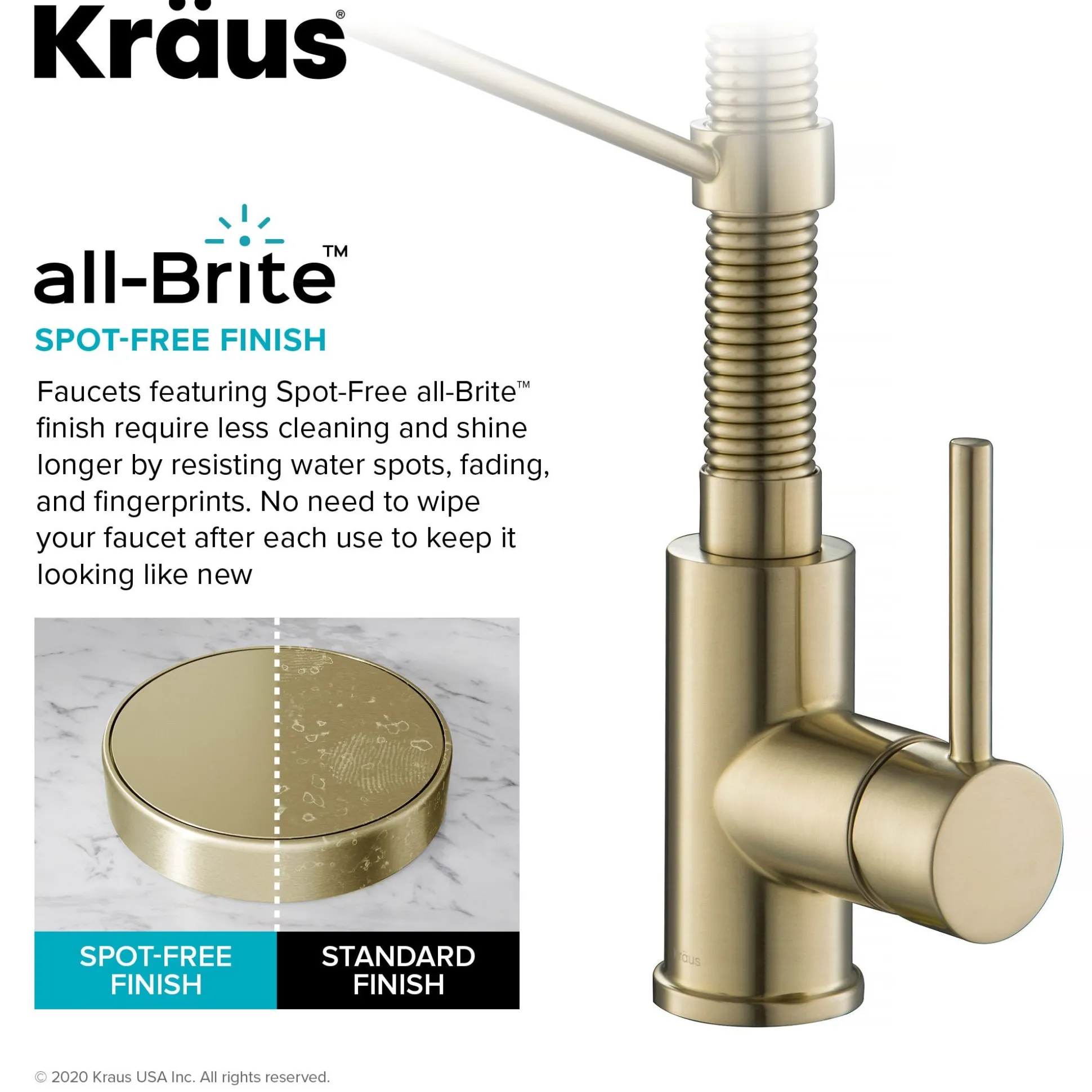 Commercial Style Pull-Down Single Handle 18" Kitchen Faucet in Spot Free Antique Champagne Bronze with Soap Dispenser