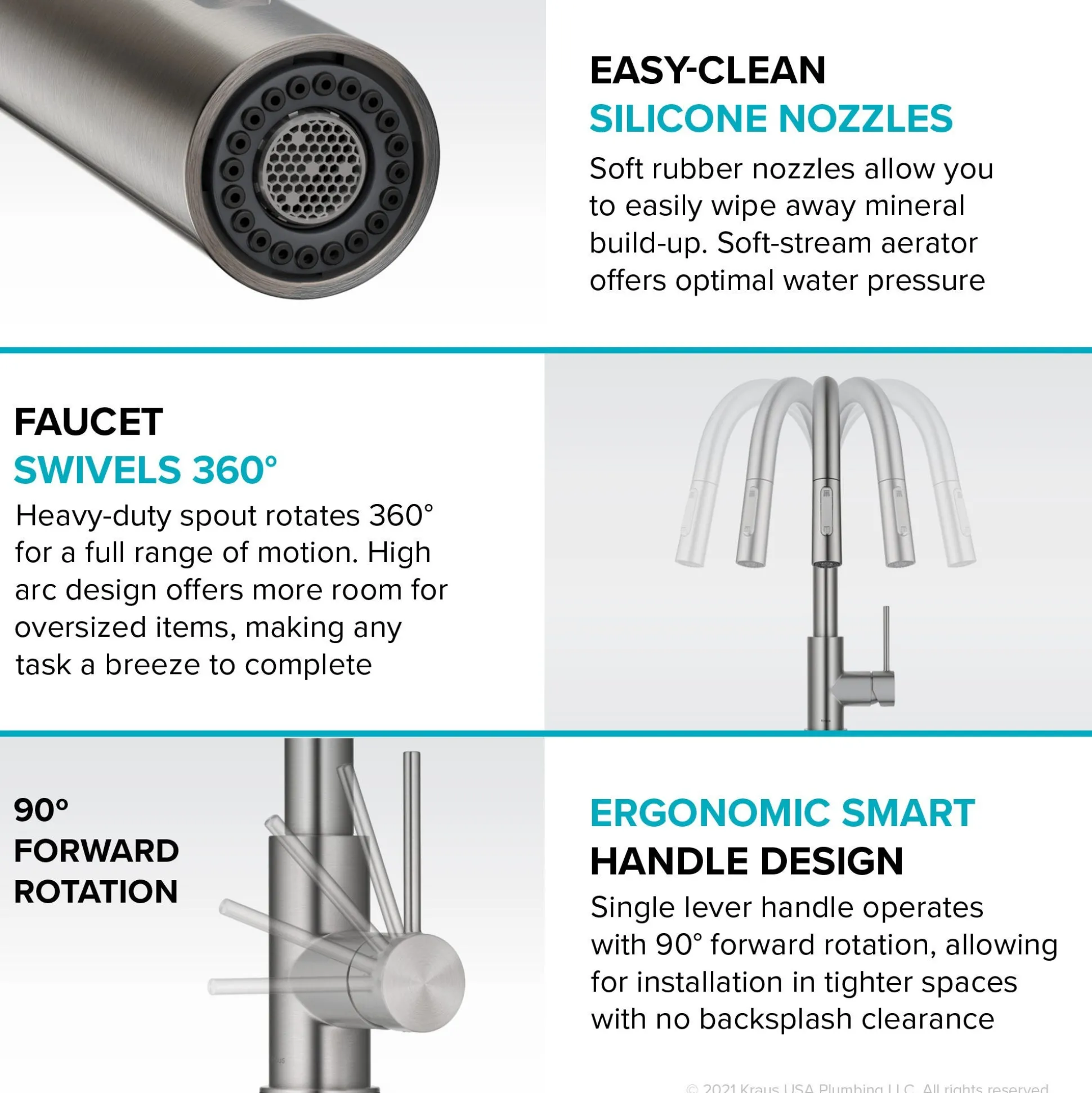 Contemporary Single-HandleTouch KitchenSink Faucet with Pull Down Sprayer in Spot Free Stainless Steel