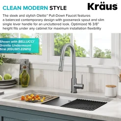 Contemporary Single-HandleTouch KitchenSink Faucet with Pull Down Sprayer in Spot Free Stainless Steel