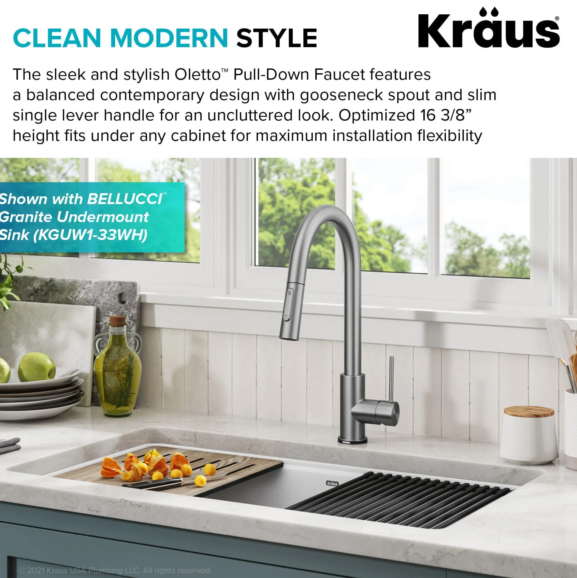 Contemporary Single-HandleTouch KitchenSink Faucet with Pull Down Sprayer in Spot Free Stainless Steel