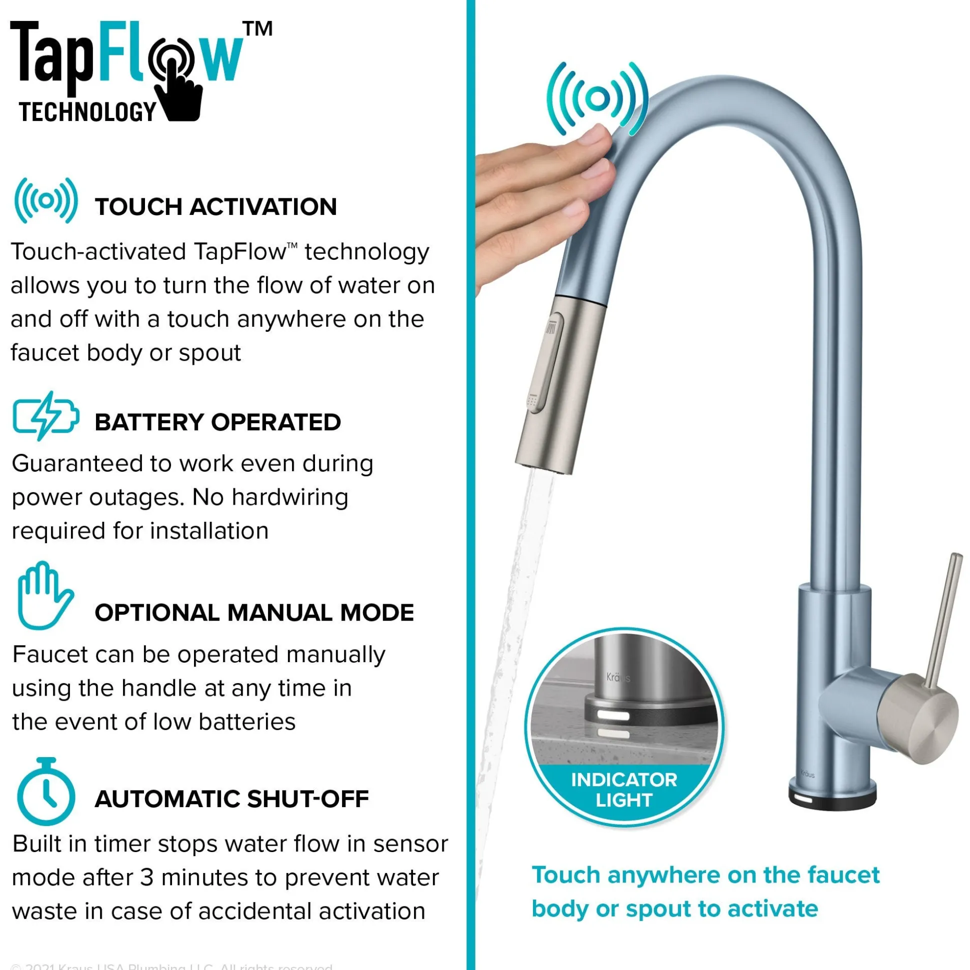 Contemporary Single-HandleTouch KitchenSink Faucet with Pull Down Sprayer in Spot Free Stainless Steel