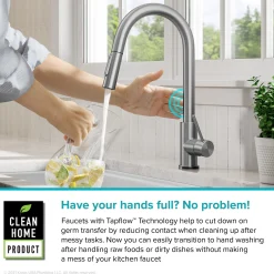 Contemporary Single-HandleTouch KitchenSink Faucet with Pull Down Sprayer in Spot Free Stainless Steel