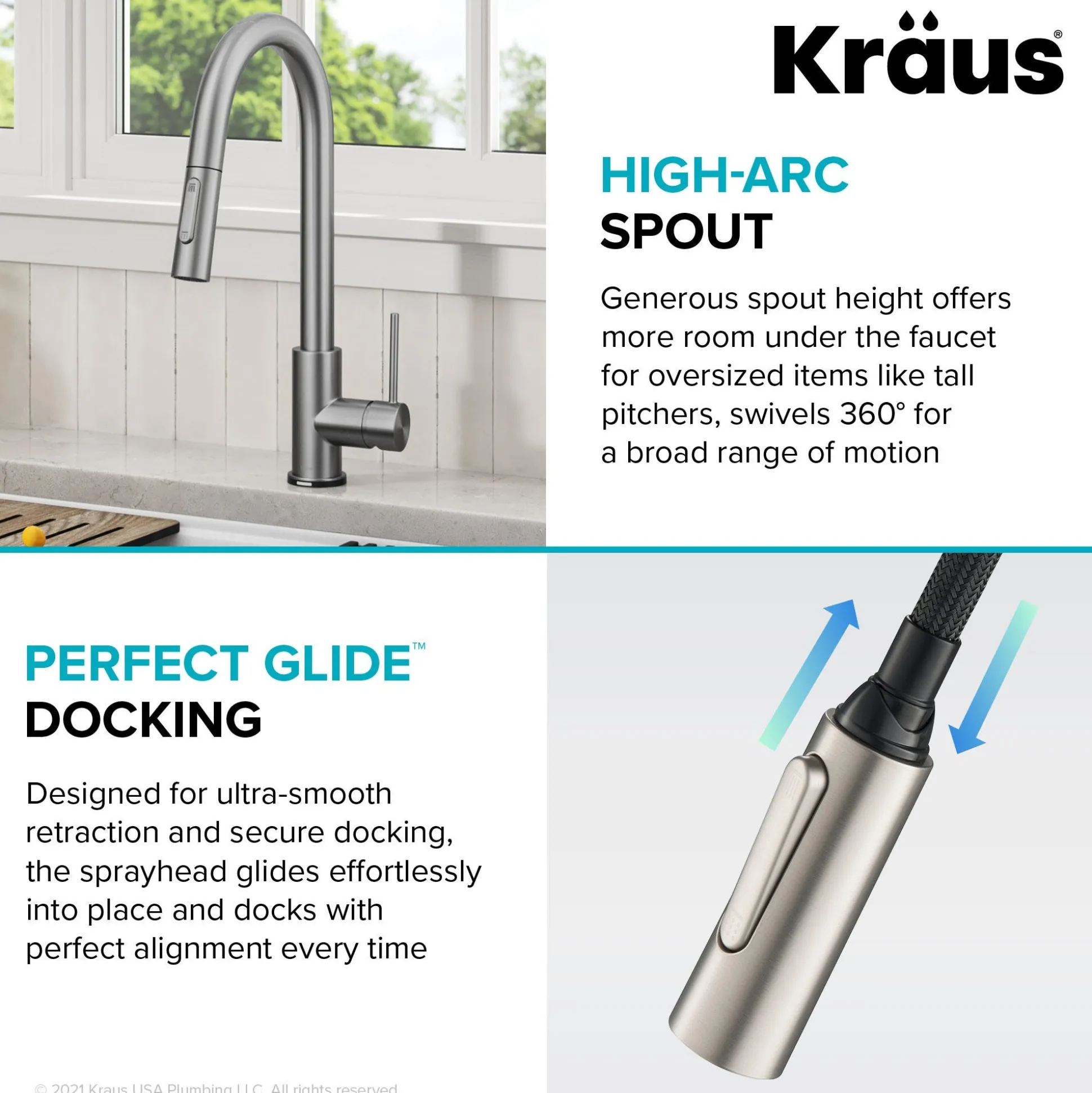 Contemporary Single-HandleTouch KitchenSink Faucet with Pull Down Sprayer in Spot Free Stainless Steel