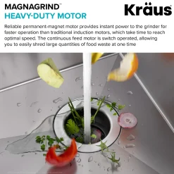 Continuous Feed Garbage Disposal with 3/4 HP Ultra-Quiet Motor for Kitchen Sinks with Power Cord and Flange Included