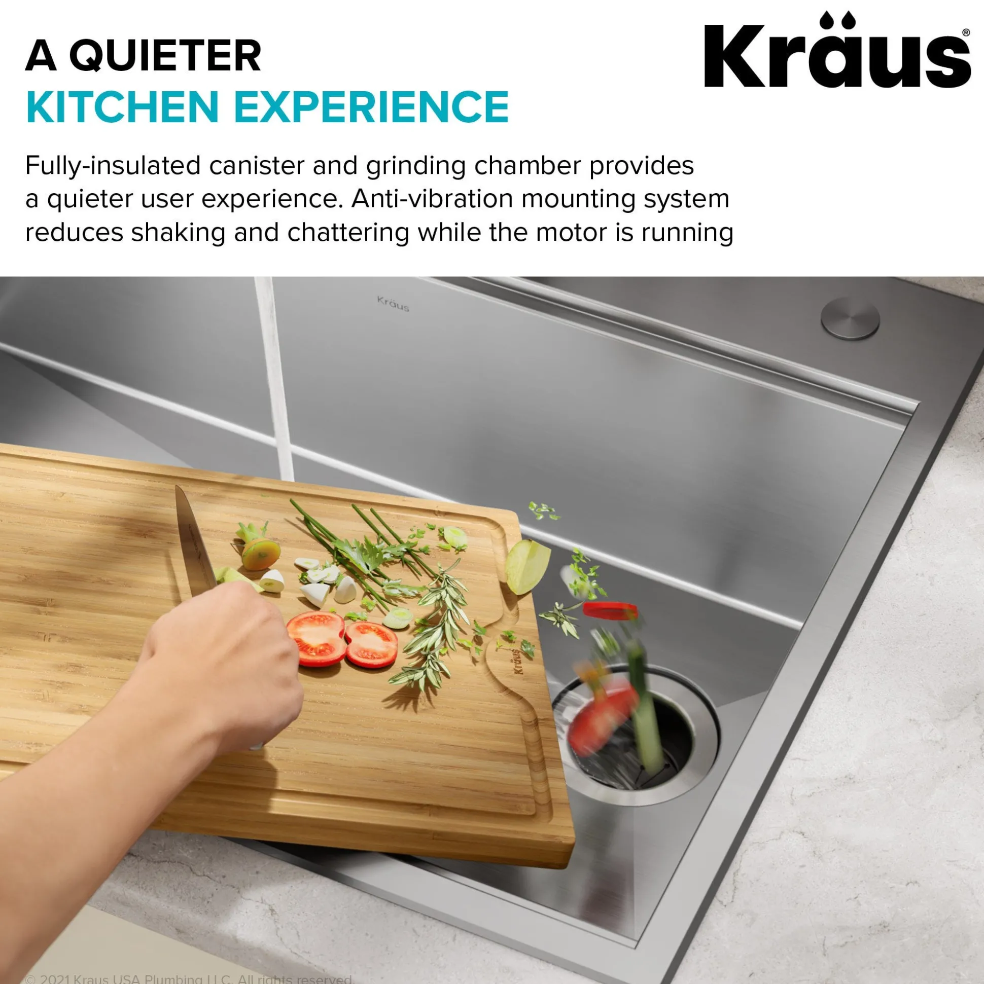 Continuous Feed Garbage Disposal with 3/4 HP Ultra-Quiet Motor for Kitchen Sinks with Power Cord and Flange Included