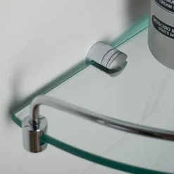 Corner Bathroom Shelf in Chrome