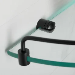 Corner Bathroom Shelf in Matte Black