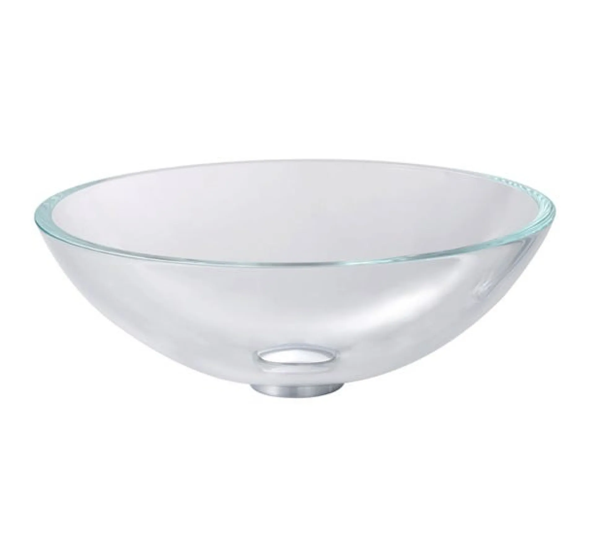 Crystal Clear Glass Vessel 16 1/2" Bathroom Sink w/ Pop-Up Drain in Chrome