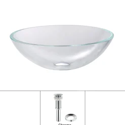Crystal Clear Glass Vessel 16 1/2