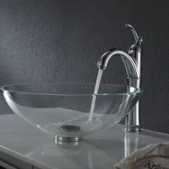 Crystal Clear Glass Vessel 16 1/2
