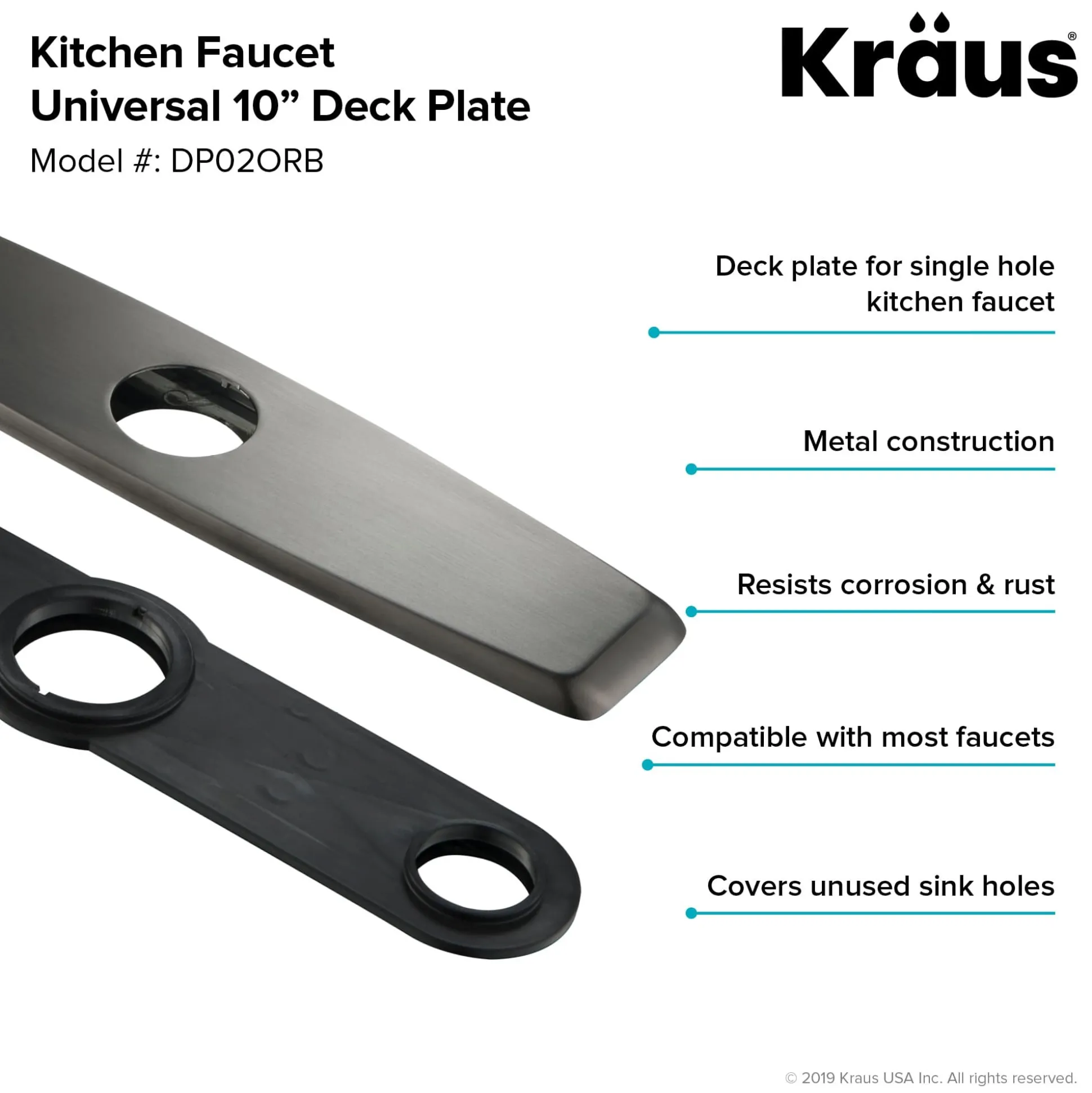 10" Deck Plate for Kitchen Faucet in Oil Rubbed Bronze
