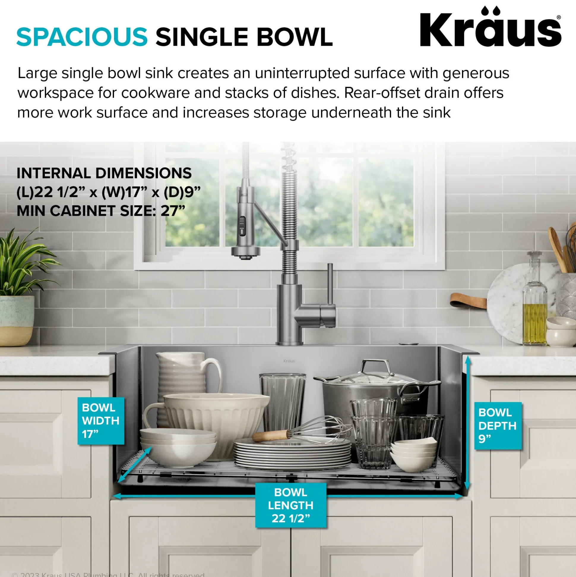 25" Drop-In/Top Mount Kitchen Sink w/ Bolden Commercial Pull-Down Faucet in Spot Free Stainless Steel