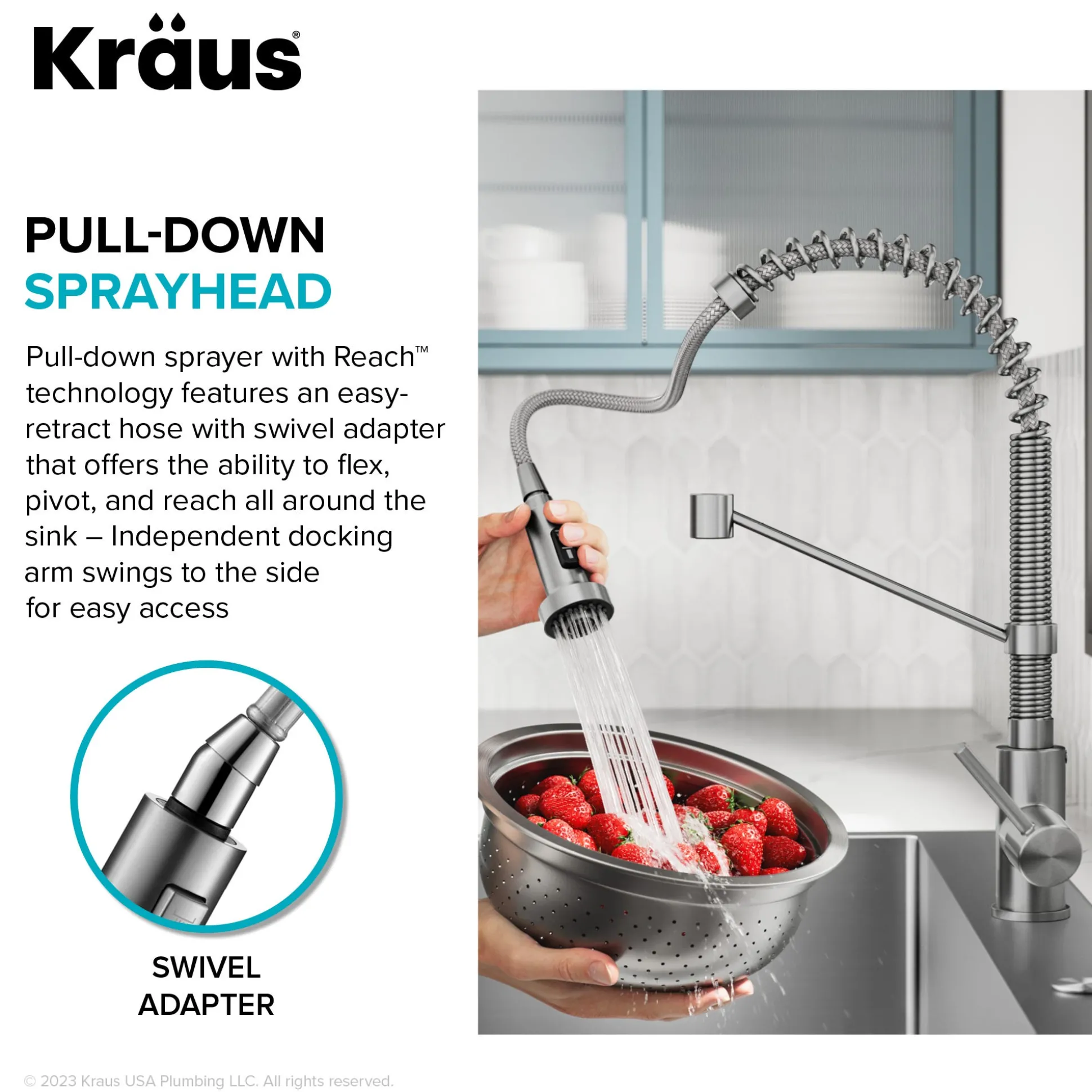 33" Drop-In/Top Mount Kitchen Sink w/ Bolden Commercial Pull-Down Faucet in Matte Black