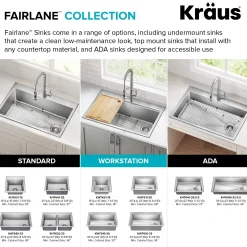 25”Drop In / Top Mount Workstation Single Bowl 18-GaugeStainless Steel Kitchen Sinkwith Accessories