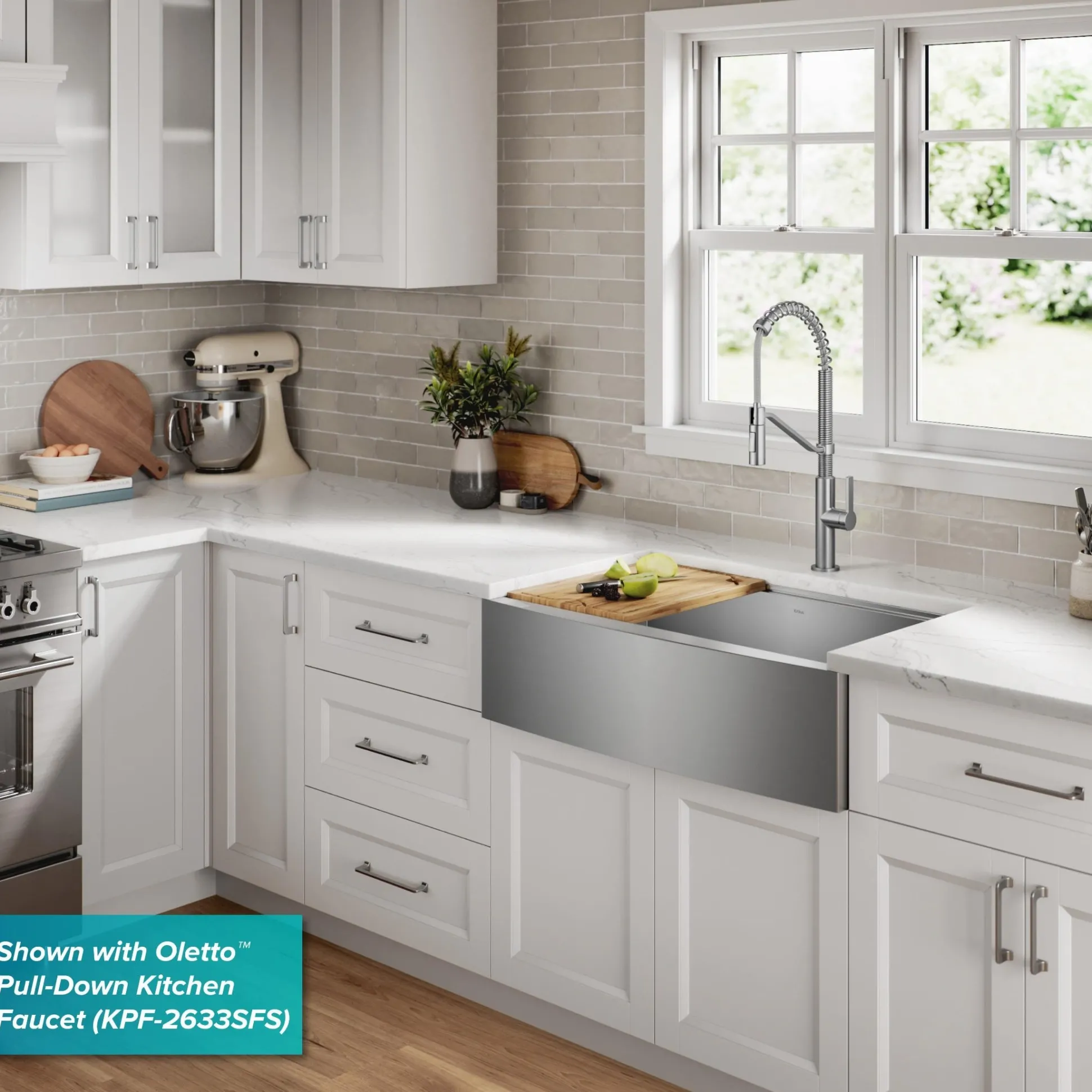 33" Farmhouse Workstation 16 Gauge Single Bowl Stainless Steel Kitchen Sink with Accessories