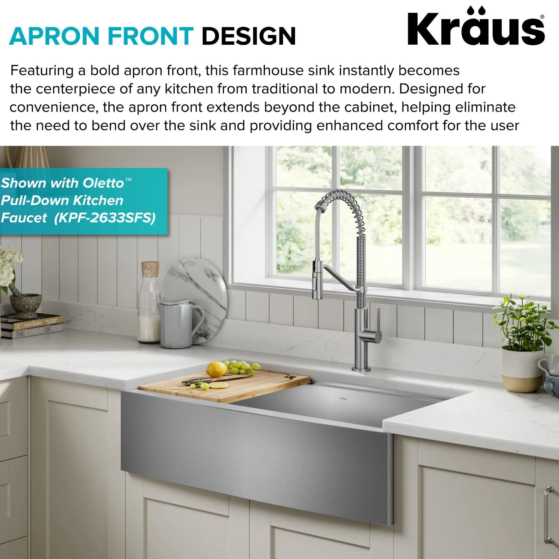 36" Farmhouse Workstation 16 Gauge Single Bowl Stainless Steel Kitchen Sink with Accessories