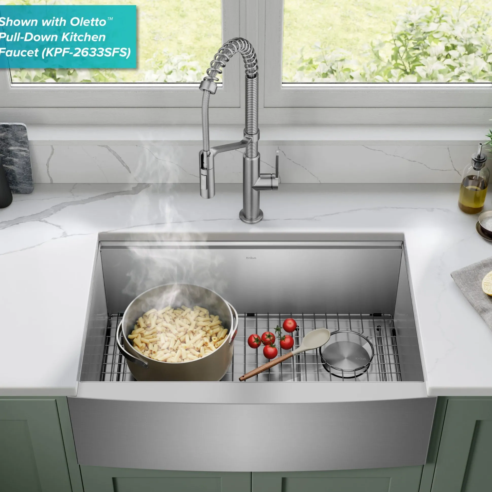 30" Farmhouse Workstation 16 Gauge Single Bowl Stainless Steel Kitchen Sink with Accessories