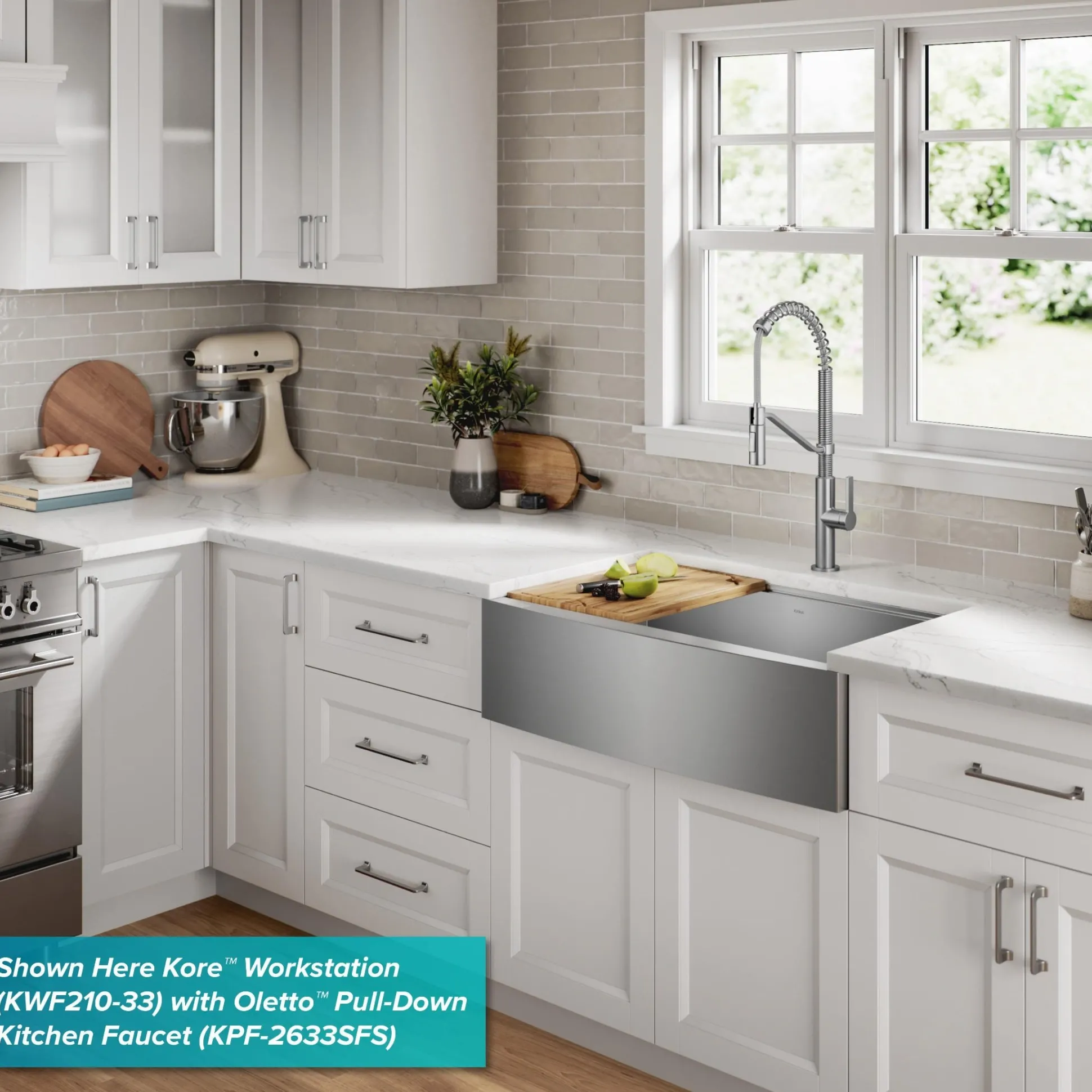 27" Farmhouse Workstation 16 Gauge Single Bowl Stainless Steel Kitchen Sink with Accessories