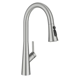 4-Function Single Handle Pull Down Kitchen Faucet with CleanSweep™ Blade Spray in Spot-Free Stainless Steel