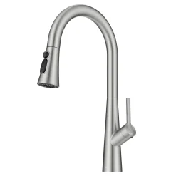 4-Function Single Handle Pull Down Kitchen Faucet with CleanSweep™ Blade Spray in Spot-Free Stainless Steel