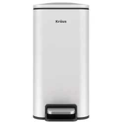 1.3 Gallon / 5 Liter Step Pedal Bathroom Trash Can in Matte White with Removable Inner Bucket and Soft Close Lid
