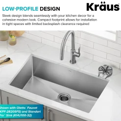 Glass Rinser for Kitchen Sink in Spot-Free Stainless Steel