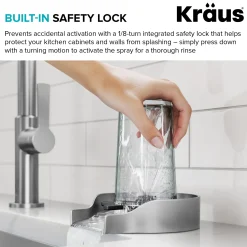 Glass Rinser for Kitchen Sink in Spot-Free Stainless Steel